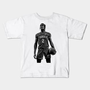 Shai Gilgeous-Alexander || Vintage pencil Drawing Kids T-Shirt